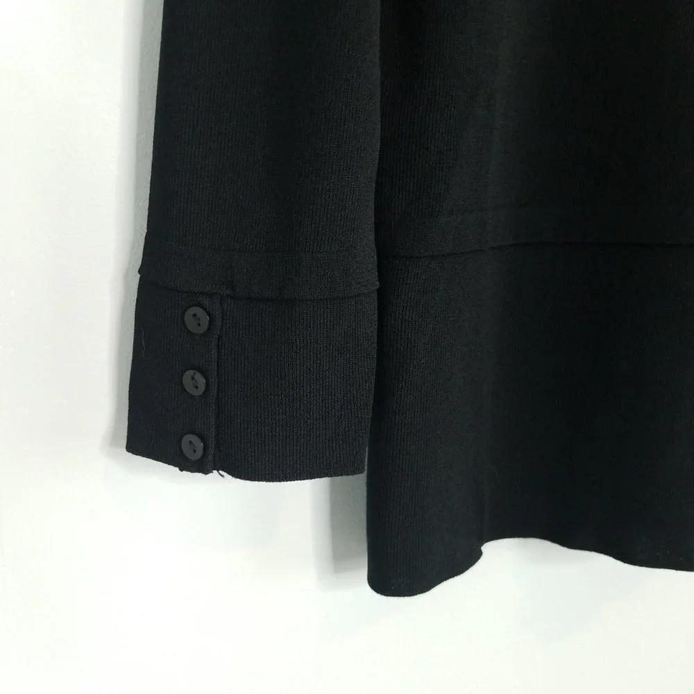 Dressbarn Ribbed classy black 3/4 sleeve cardigan - Picture 5 of 7